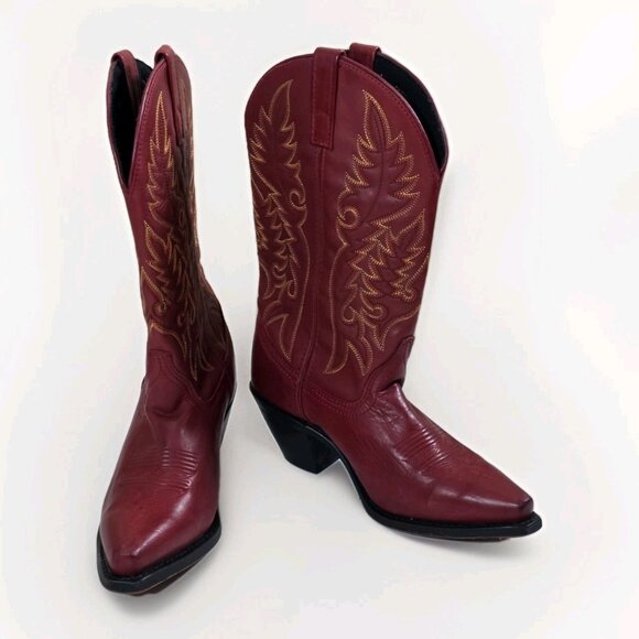 Laredo Western 51055 Boot Women 6.5 Madison Burnished Red Leather Stitch Cowgirl - Picture 2 of 16